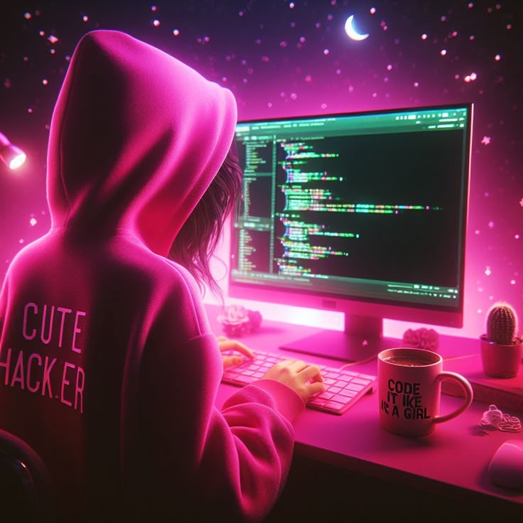 pink cyber security girl